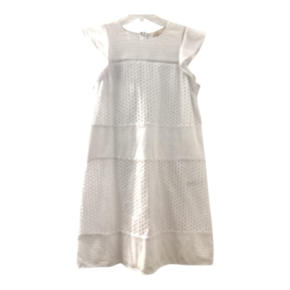 MICHAEL KORS white full eyelet dress size medium, full lining. Flutter sleeves - Picture 2 of 8